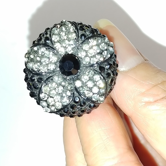 Black rhinestone bracelet + ring NWT - Picture 4 of 4